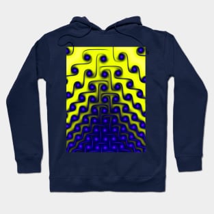 yellow and blue dot pattern Hoodie